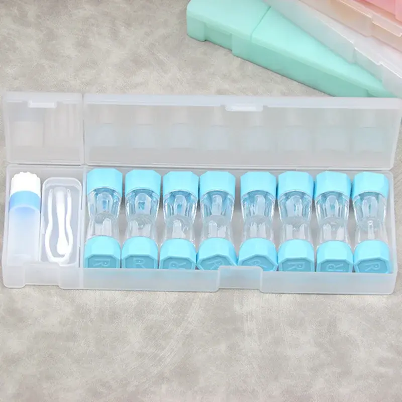 8pcs/set Cute Colored Contact Lenses Case Contact Lens Case for Eyes Contacts Travel Kit Holder Lens Container Soak Storage Case