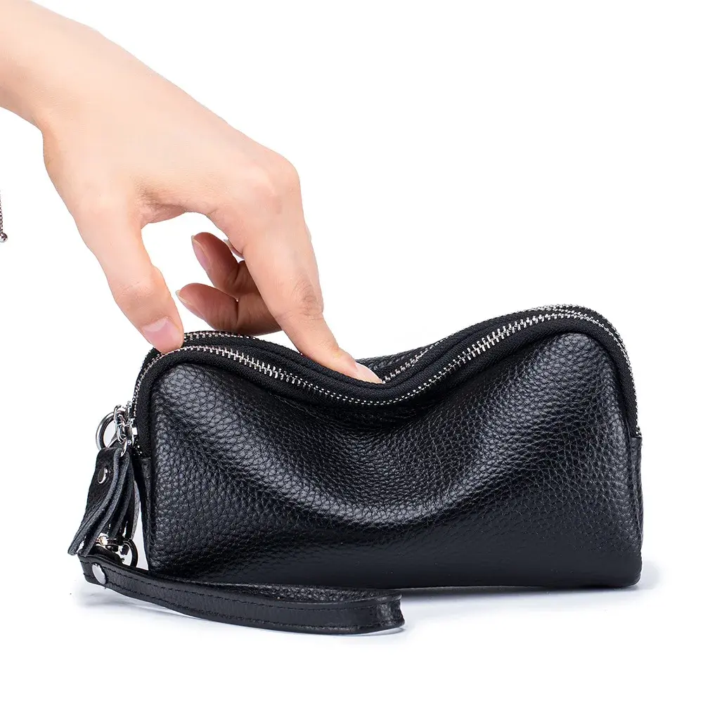 Women Long Wallet Genuine Leather Card Holder Large Capacity Zipper Coin Purse Multi Card Organizer Phone Bag Women Handbag