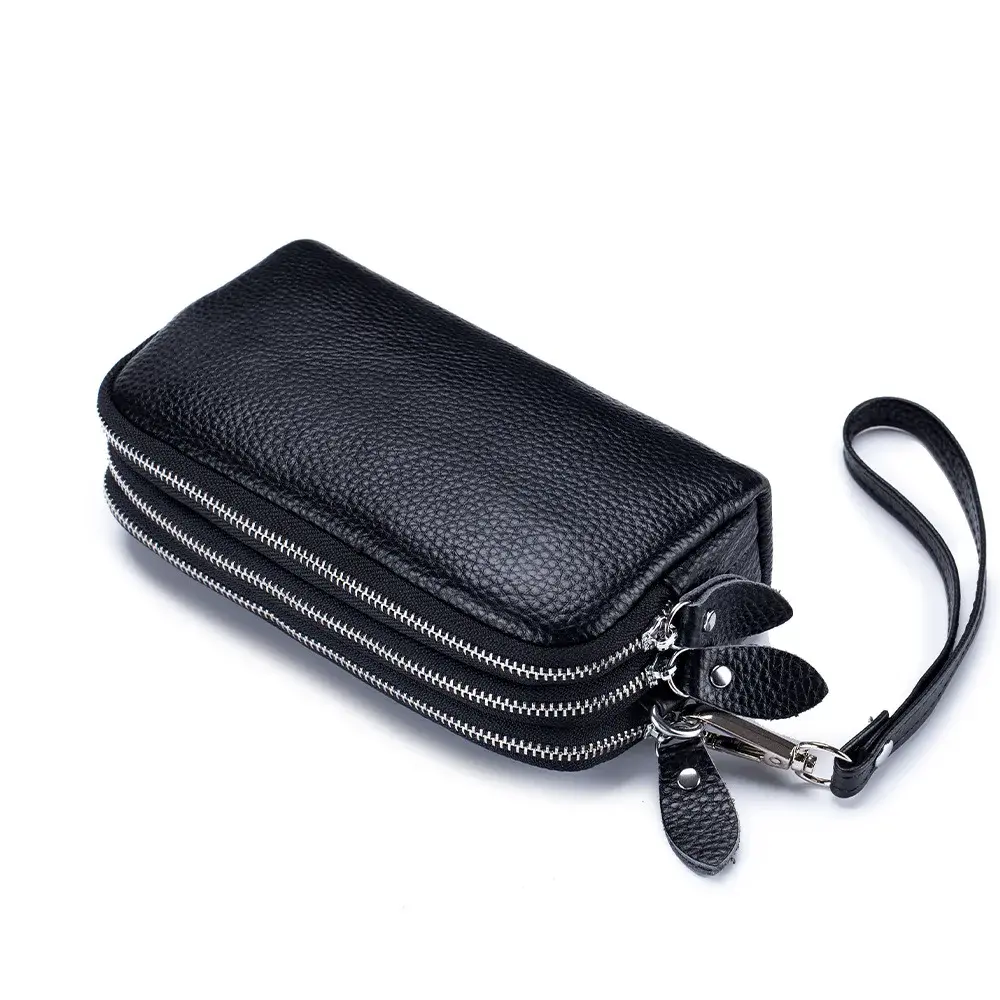 Women Long Wallet Genuine Leather Card Holder Large Capacity Zipper Coin Purse Multi Card Organizer Phone Bag Women Handbag