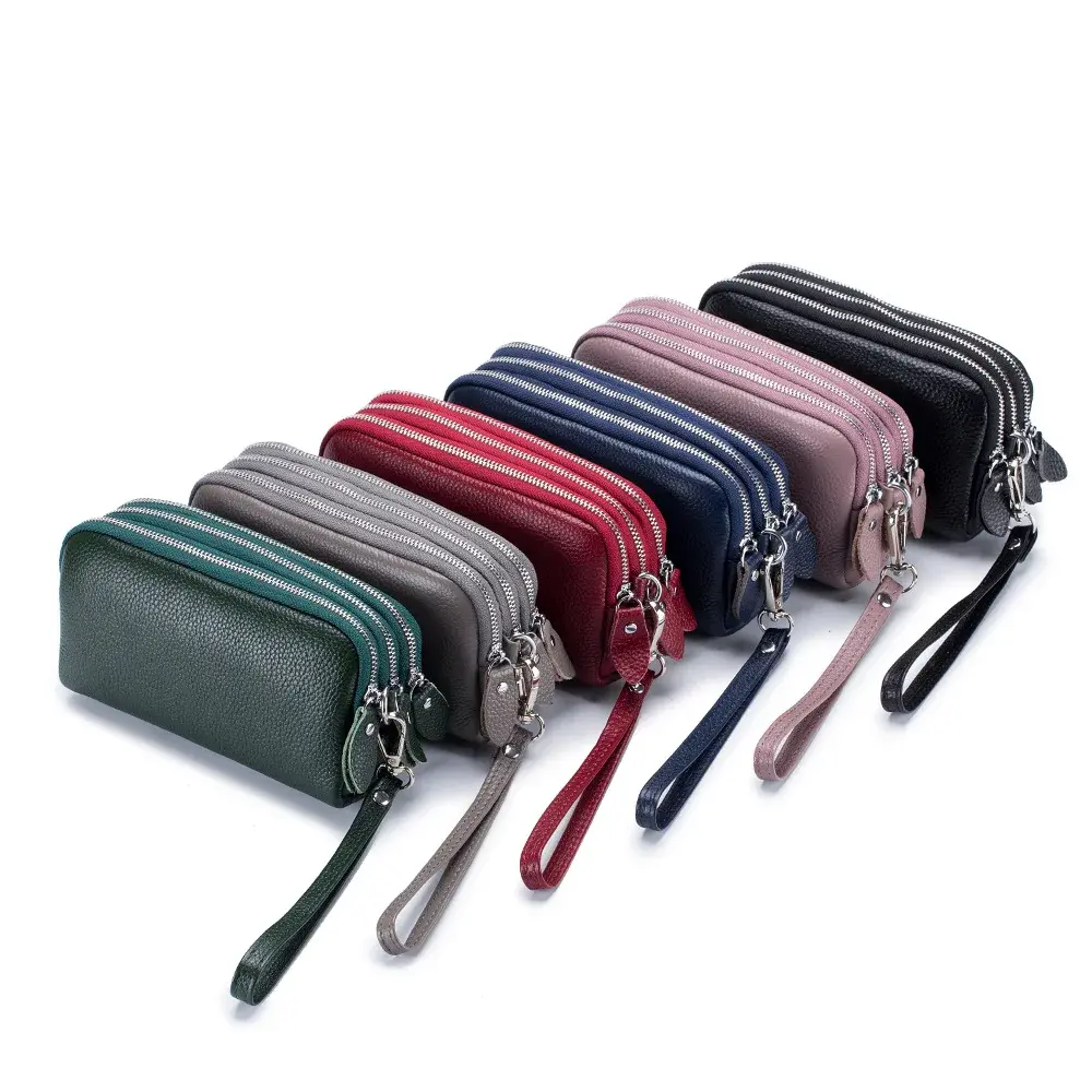 Women Long Wallet Genuine Leather Card Holder Large Capacity Zipper Coin Purse Multi Card Organizer Phone Bag Women Handbag