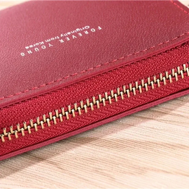 PU Leather Short Tassel Wallets for Women Cute Mini Korean Female Girls Zipper Coin Purses Wallet Small Card Money Bags