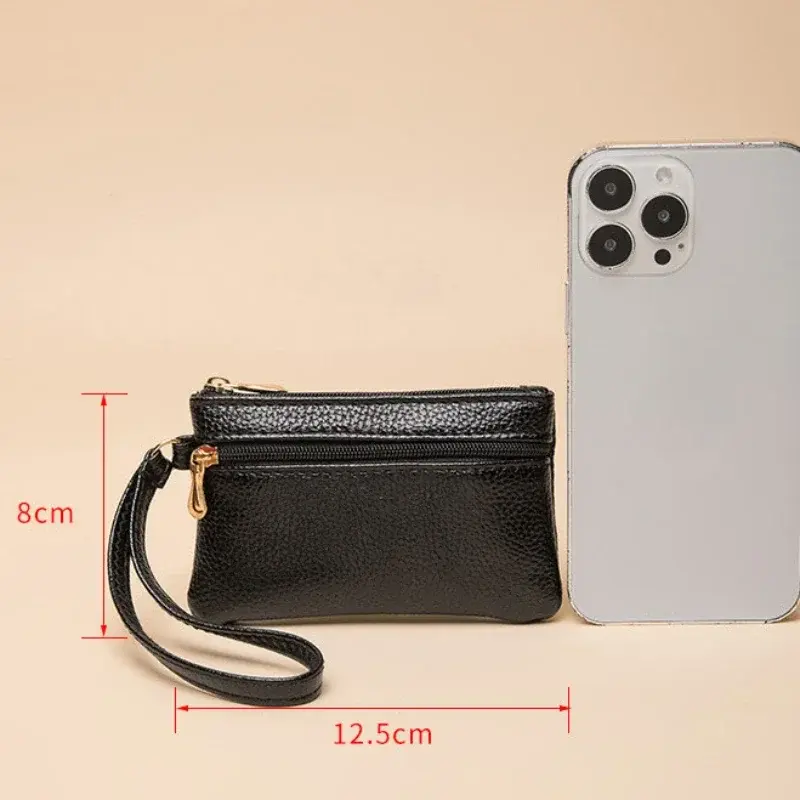 Double Zipper Coin Purse Women Wallet Large Capacity Multi Pocket Credit Card ID Holder Wallet Mini Storage Hand Bag
