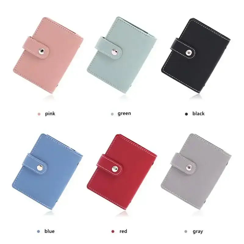 Women Men Candy Color Bank Credit Card Holder Wallets Cover PU Leather Card Holder Wallet 26 Multi Slot Slim Card Case