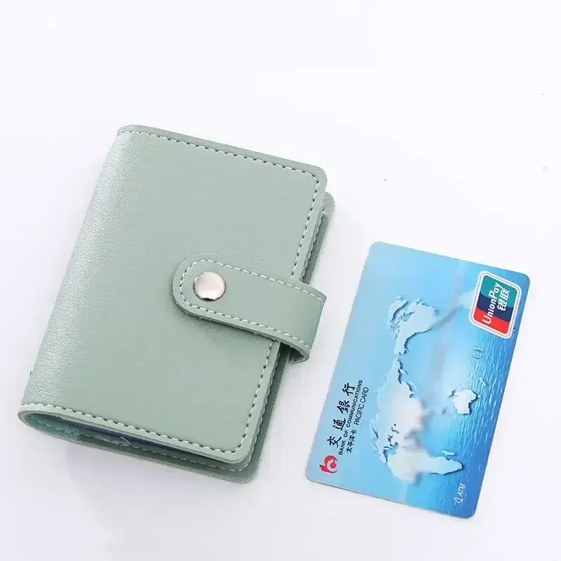 Women Men Candy Color Bank Credit Card Holder Wallets Cover PU Leather Card Holder Wallet 26 Multi Slot Slim Card Case