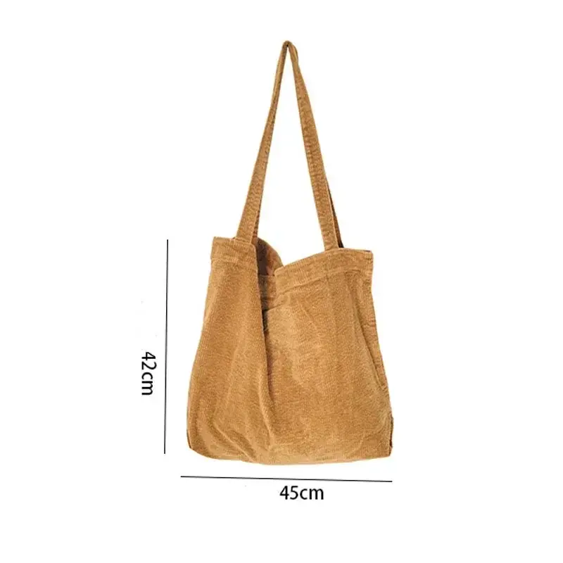 Bags for Women New Corduroy Shoulder Bag Reusable Shopping Bags Casual Tote Female Handbag Large Capacity Shopper Storage Bag