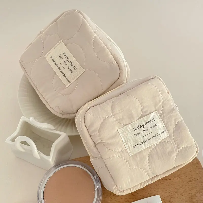 Cotton Cute Korean Coin Make Up Bag Jewelry Organizer Makeup Pouch Case Small Cosmetic Bags Women Sanitary Napkin Storage Bags