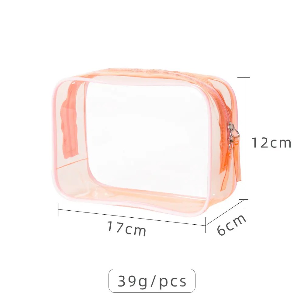 Kawaii Cute Transparent Cosmetic Bag Large Capacity Portable Travel Cosmetic Organizer New Clear Pencil Case Makeup Storage Bag