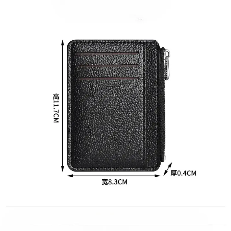 Men Fashion Credit ID Card Holder Wallet Male Slim Leather Wallet with Coin Pocket Multi Slot Black Brown Business Purse