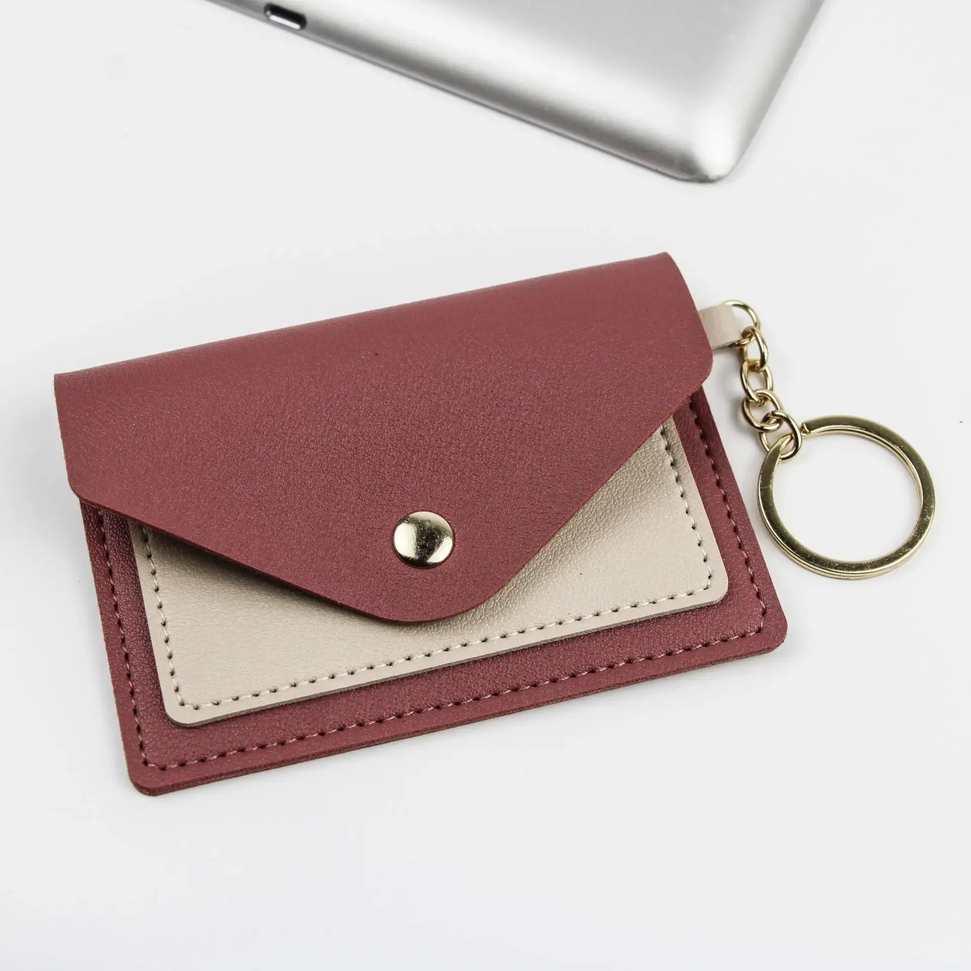 Fashion Slim Leather Wallet Business Credit Card Holder Short Purse Leather ID Card Holder Candy Color Bank Multi Slot Card Case