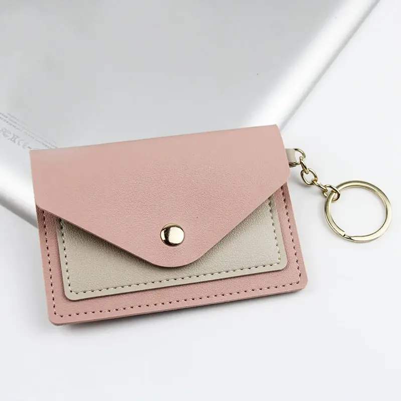 Fashion Slim Leather Wallet Business Credit Card Holder Short Purse Leather ID Card Holder Candy Color Bank Multi Slot Card Case