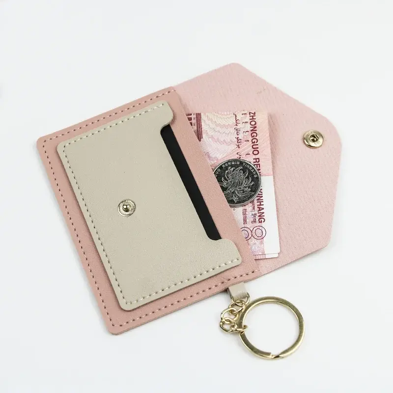 Fashion Slim Leather Wallet Business Credit Card Holder Short Purse Leather ID Card Holder Candy Color Bank Multi Slot Card Case