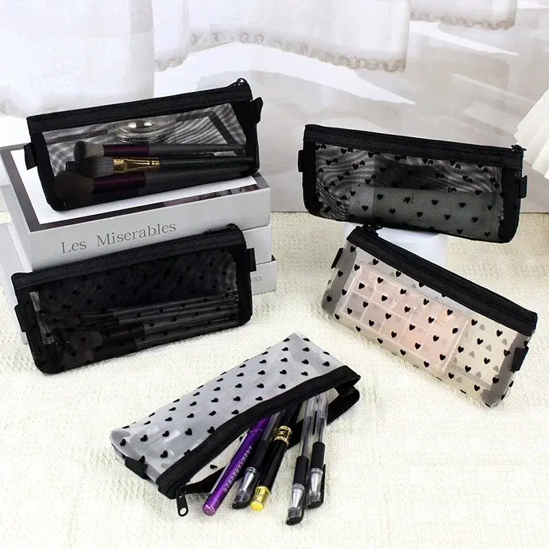 Makeup Brush Travel Case Cosmetic Toiletry Bag Organizer for Men Women Beauty Tools Mesh Kit Pouch Wash Storage Accessories