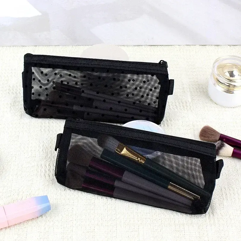 Makeup Brush Travel Case Cosmetic Toiletry Bag Organizer for Men Women Beauty Tools Mesh Kit Pouch Wash Storage Accessories
