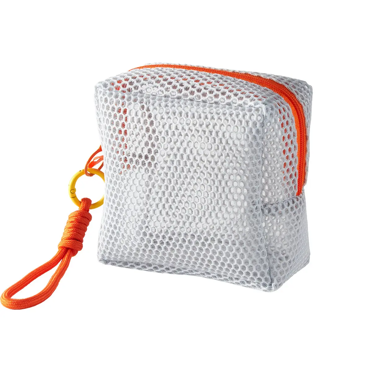 Small Square Solid Color Coin Bag Nylon Mesh Lipstick Key Earphone Organizer Holder Bus Bank ID Credit Cards Pouch Case Storage