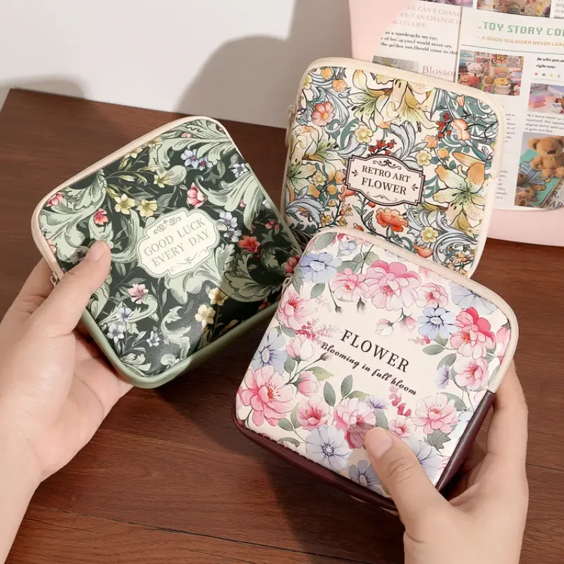 Sanitary Pads Bag Large Capacity Multifunctional Cosmetic Bag Mini Earphones Data Cables Lipstick Organizer Storage Makeup Bag