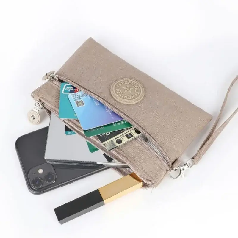 Fashion Women Nylon Coin Purse Phone Pouch Keys ID Credit Card Storage Bag Large Capacity Portable Women's Handbag Zipper Wallet