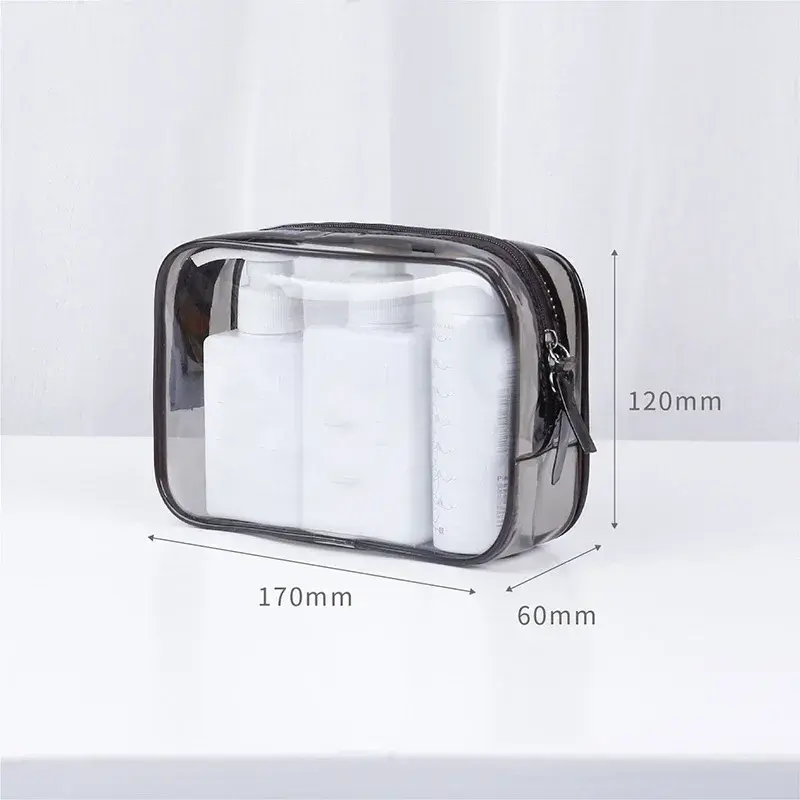 PVC Transparent Cosmetic Bag Men Women Zipper Clear Makeup Bags Beauty Case Travel Organizer Storage Bath Toiletry Wash Bag