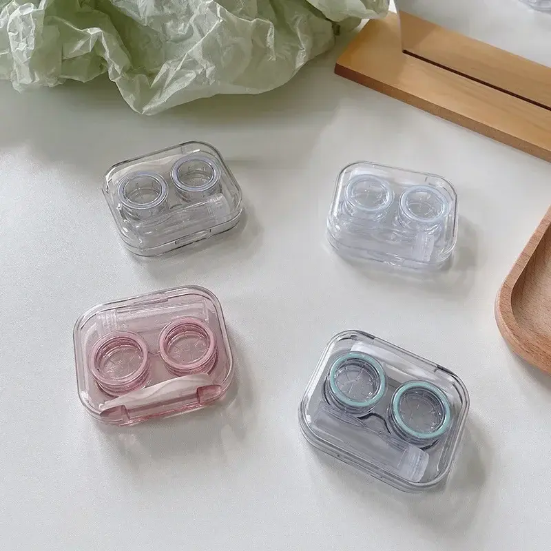 Portable Transparent Tweezers Suction Stick Container Set Portable Contact Lens Box for Women Travel Contact Lenses Case Gift