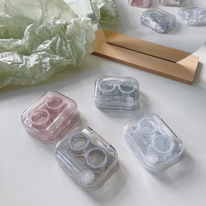 Portable Transparent Tweezers Suction Stick Container Set Portable Contact Lens Box for Women Travel Contact Lenses Case Gift
