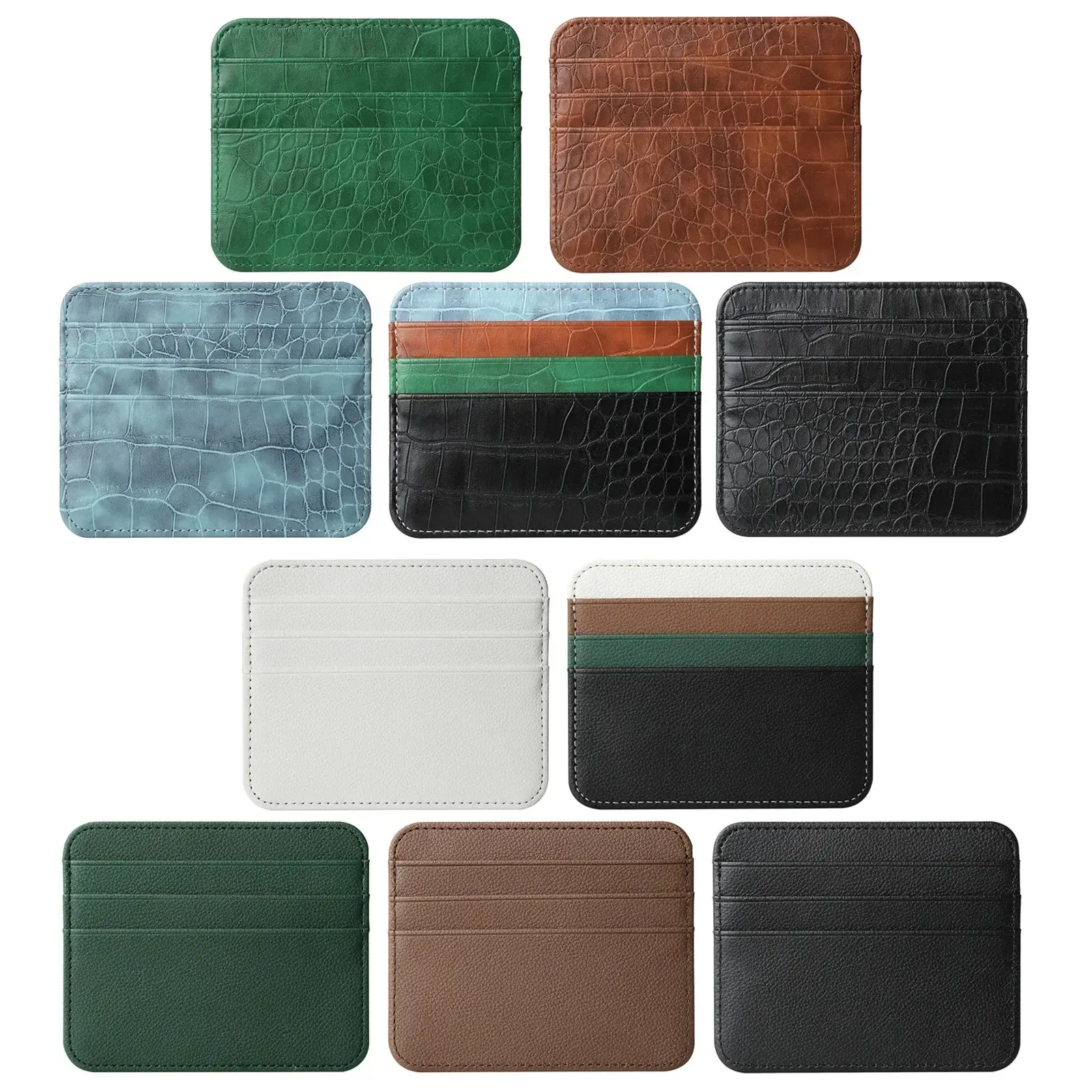 Slim Thin Mini ID Business Credit Card Holder PU Leather Men's Coin Money Card Wallet Case Male Small Cardholder Purse for Women