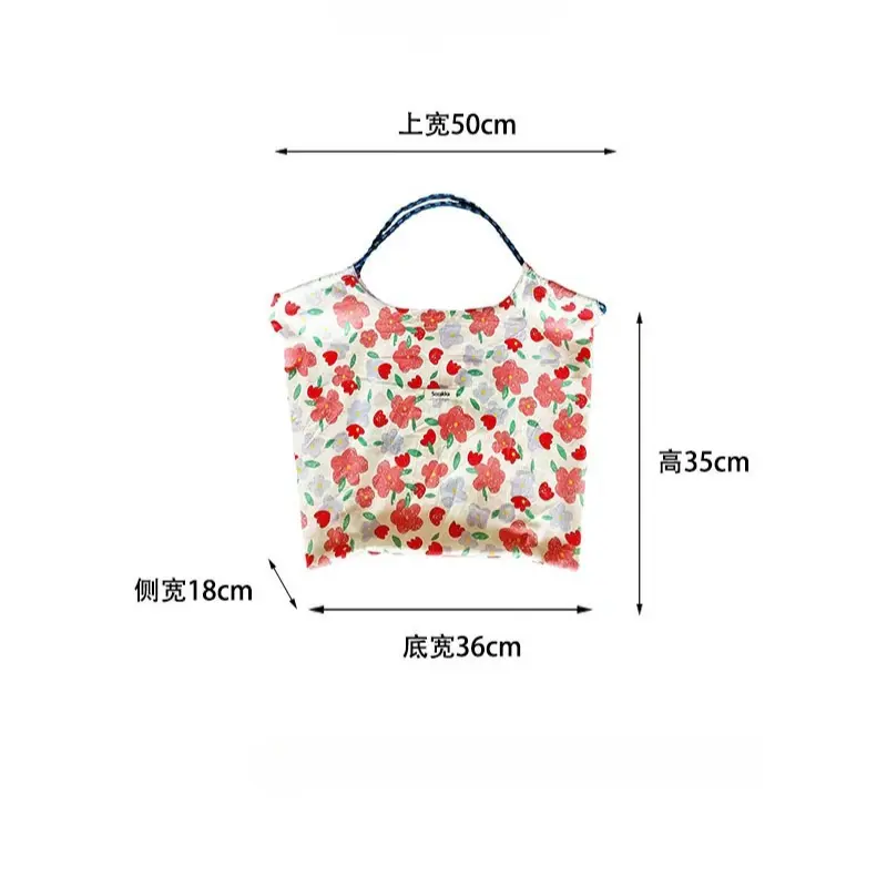 Canvas Shoulder Women's Tote Bag Fashion Flower Casual Large Capacity Handbags for Women Travel Solid Shopper Bag