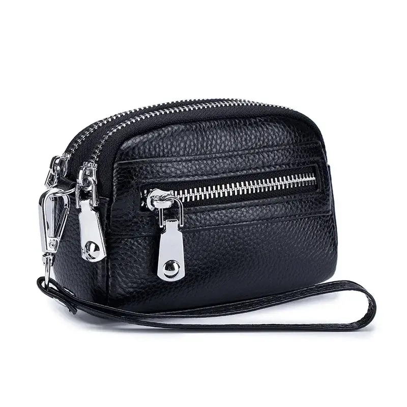 Genuine Leather Women Wallet Short Ladies Leather Wallets Large Capacity Cowhide Purses Female Clutch Bag Handbag Coin Purse