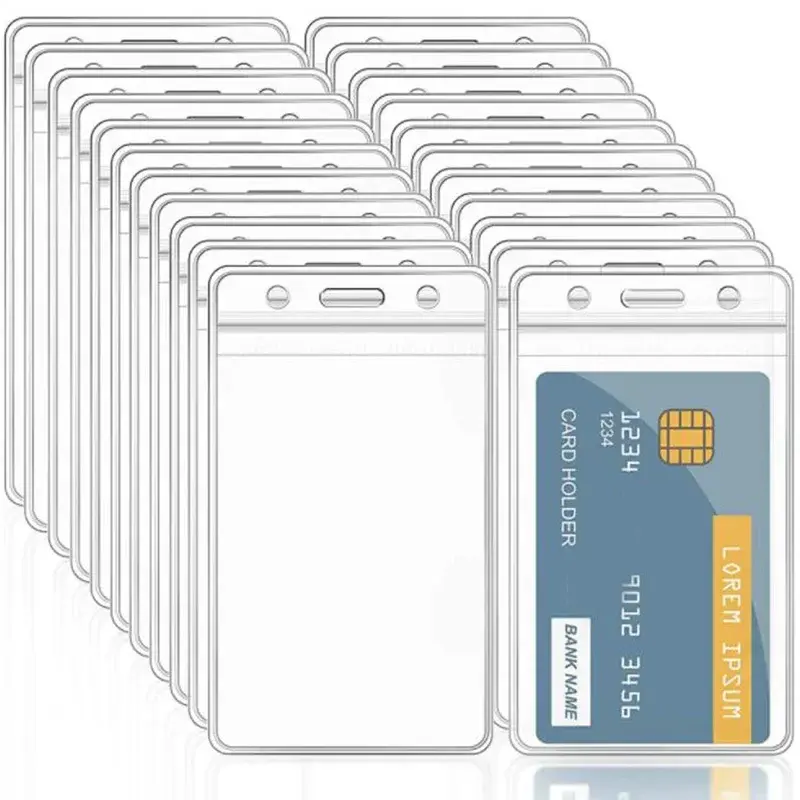 1Pcs Transparent PVC Plastic ID Card Bag Case Badge Holder Accessories Clear ID Card Badge Holders Bus Card Protector Cover