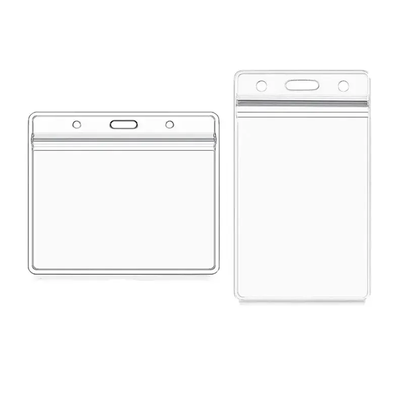 1Pcs Transparent PVC Plastic ID Card Bag Case Badge Holder Accessories Clear ID Card Badge Holders Bus Card Protector Cover