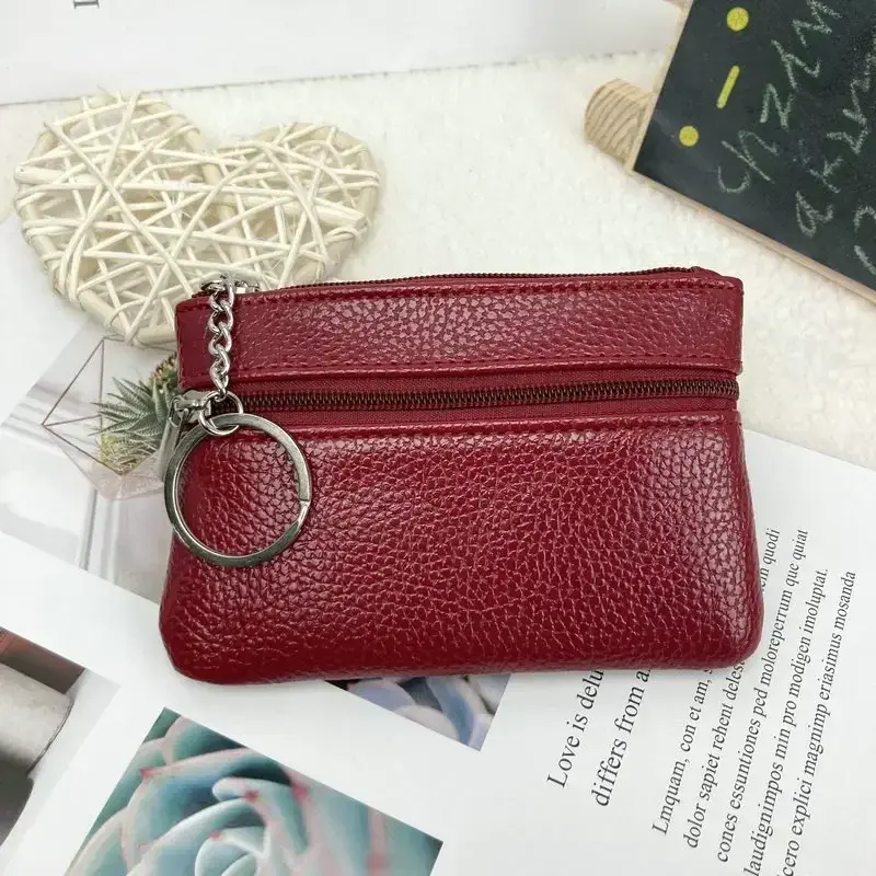 Leather Women Wallet Coin Purse Credit Card Holder Single Double Zipper Pocket Women Bag Multi-card Fashion Black Zipper Wallet