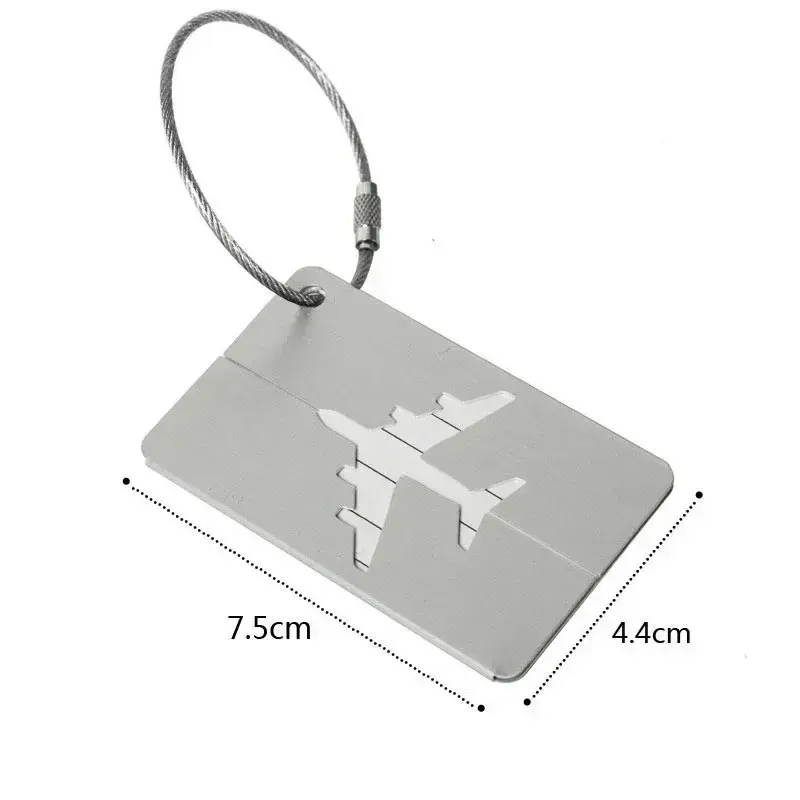 Aluminum Alloy Travel Luggage Tag Address Label Holder Suitcase Tag Boarding Pass Name ID Cards Solid Color Travel Accessories