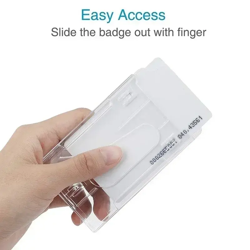 Transparent Cards Slots ID Tag Badge Holder with Badge Reel Cards Storage Organizer Employee Pass Work Card Case Sleeve