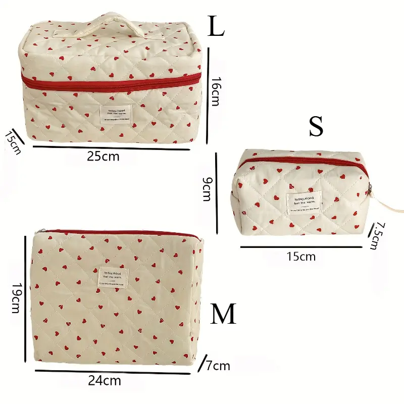 Fashion Corduroy Floral Women Makeup Bag Large Capacity Toiletry Cosmetic Storage Pouch Handbag Ladies Zipper Makeup Bag