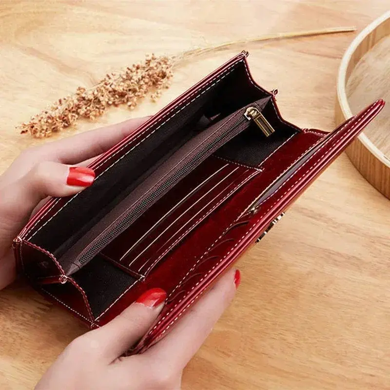 Women's Leather Wallet	Woman Long Wallets Multi Slots Cards Holder Fashion Women Purses Money Bags Clutch Handbags Womens Purse