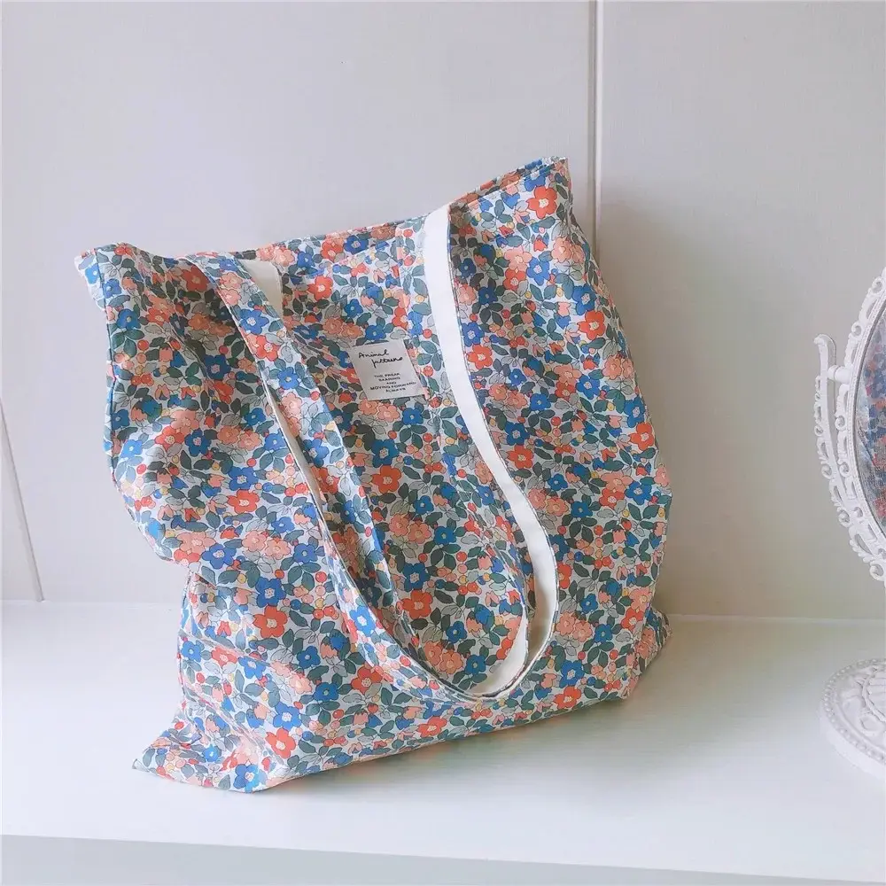 Cotton Floral Women's Single Shoulder Bag Book Bag Retro Large Capacity Women Girl Fashion Canvas Handbag Shopper Bags