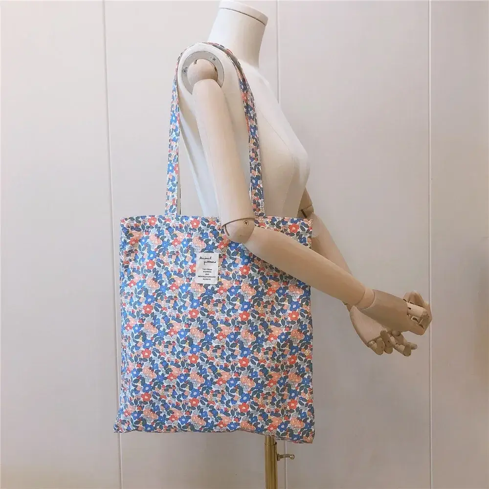 Cotton Floral Women's Single Shoulder Bag Book Bag Retro Large Capacity Women Girl Fashion Canvas Handbag Shopper Bags