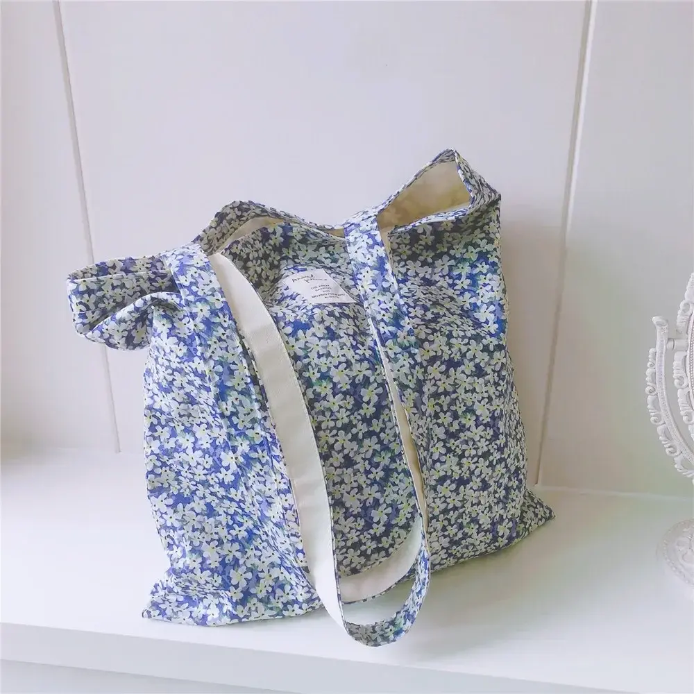 Cotton Floral Women's Single Shoulder Bag Book Bag Retro Large Capacity Women Girl Fashion Canvas Handbag Shopper Bags