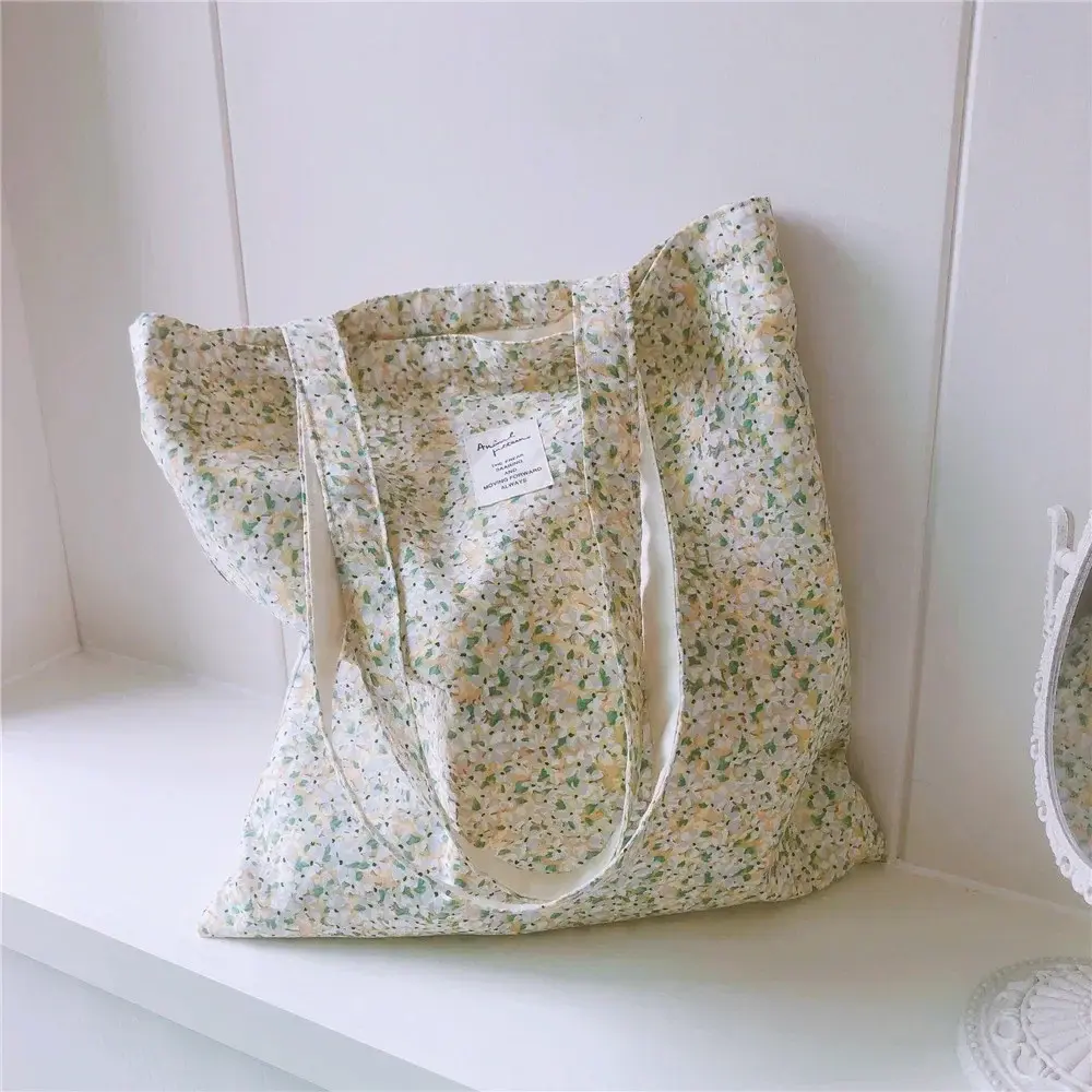 Cotton Floral Women's Single Shoulder Bag Book Bag Retro Large Capacity Women Girl Fashion Canvas Handbag Shopper Bags
