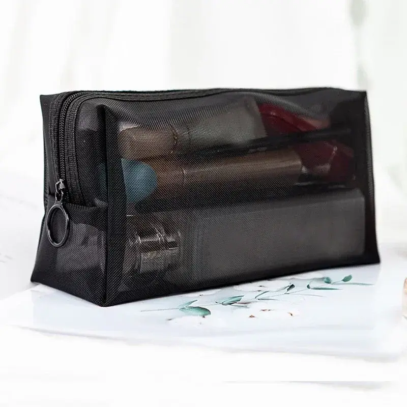 ETya Women Transparent Cosmetic Bag Travel Function Makeup Case Zipper Make Up Organizer Storage Pouch Toiletry Beauty Wash Bag