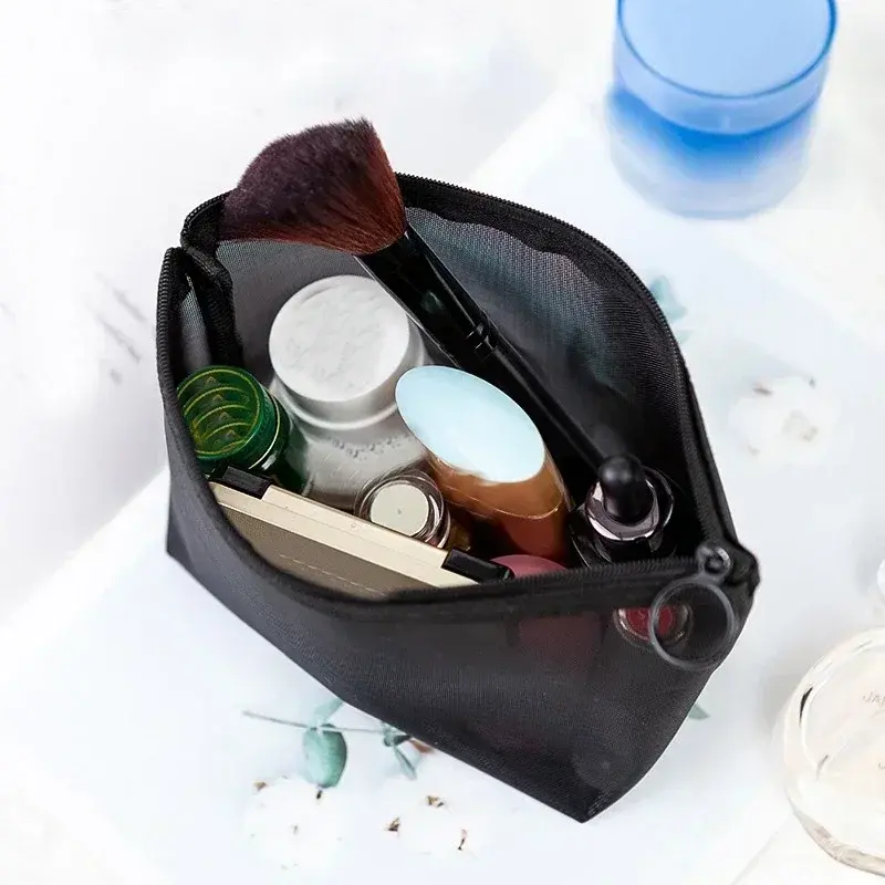 ETya Women Transparent Cosmetic Bag Travel Function Makeup Case Zipper Make Up Organizer Storage Pouch Toiletry Beauty Wash Bag