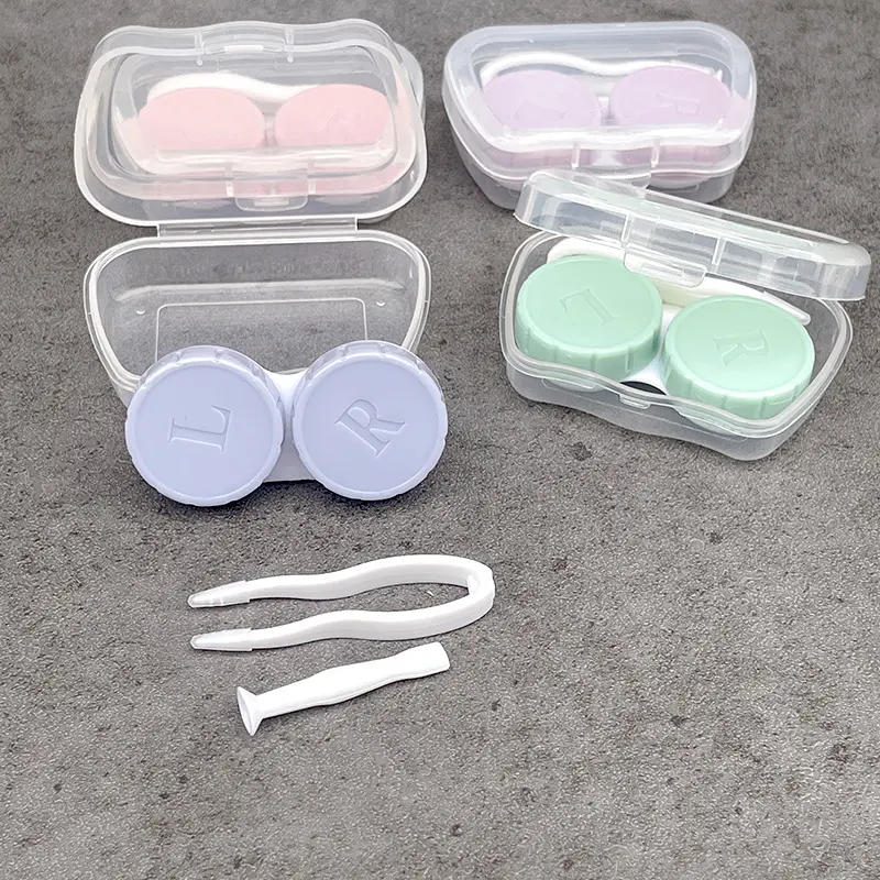 1 Pair Contact Lens Case Eye Contact Lens Box Women Travel Contact Lenses Case Soak Container Lenses Box for Beauty Pupil
