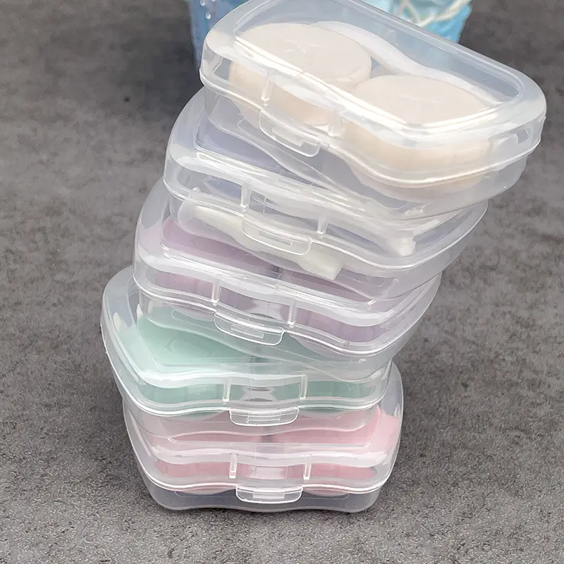 1 Pair Contact Lens Case Eye Contact Lens Box Women Travel Contact Lenses Case Soak Container Lenses Box for Beauty Pupil