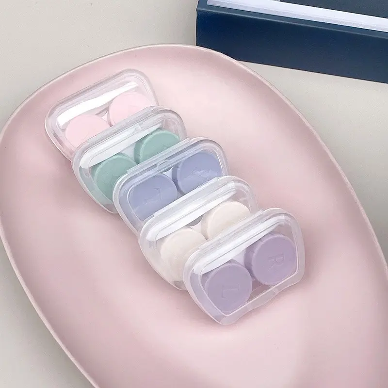 1 Pair Contact Lens Case Eye Contact Lens Box Women Travel Contact Lenses Case Soak Container Lenses Box for Beauty Pupil