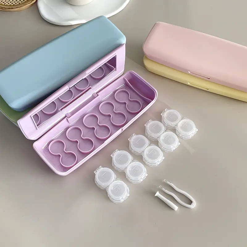 5Pairs/box Contact Lens Case Eye Contact Lens Box Women Travel Contact Lenses Case Soak Container Lenses Box for Beauty Pupil