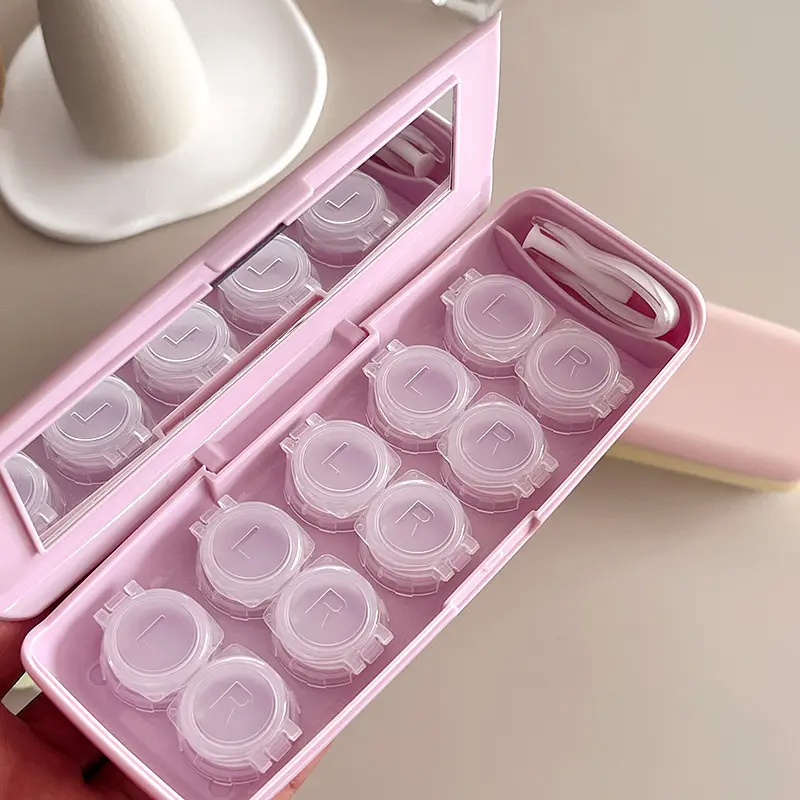 5Pairs/box Contact Lens Case Eye Contact Lens Box Women Travel Contact Lenses Case Soak Container Lenses Box for Beauty Pupil