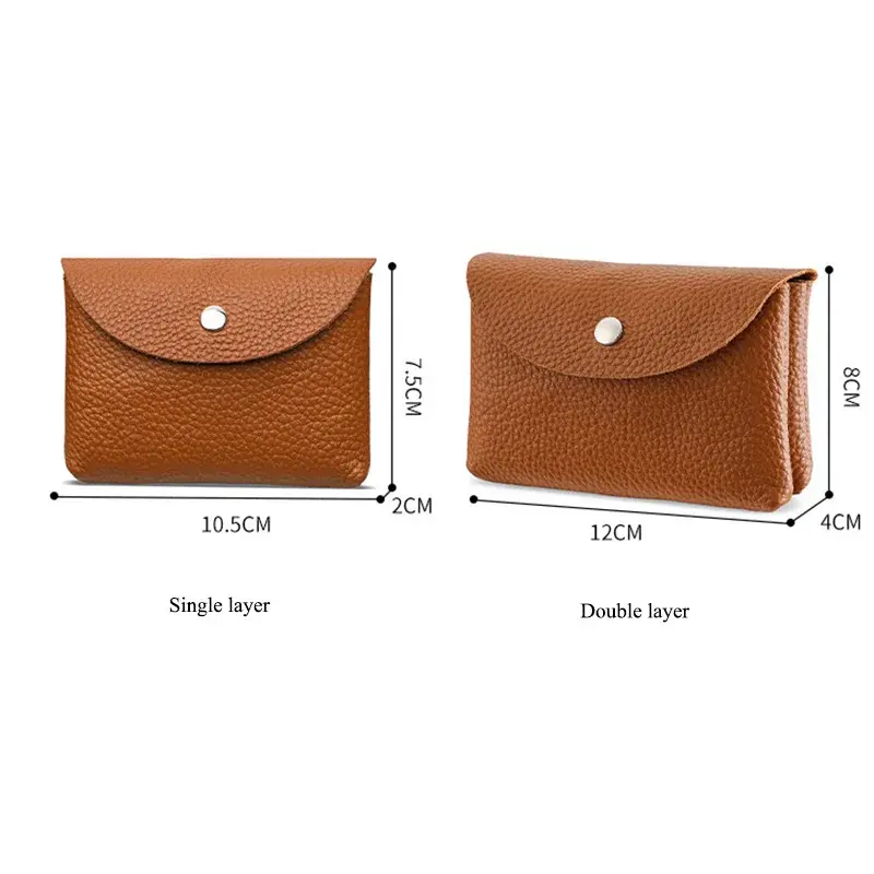 Top Layer Cowhide Coin Purse for Women New Genuine Leather Key Holder Card Holder Coin Wallet