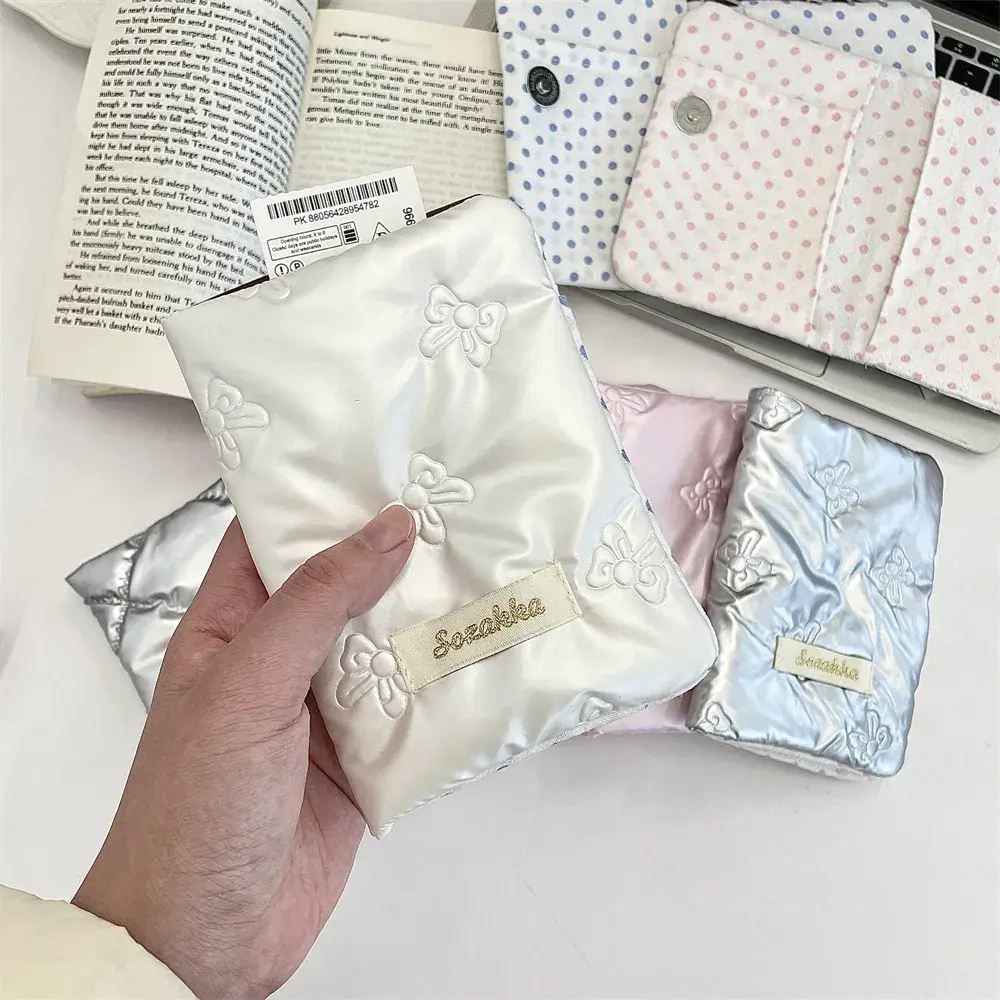 Cute Korean Bow Passport Holder for Women Traveling, ID Card and Ticket Clip Wallet Cover