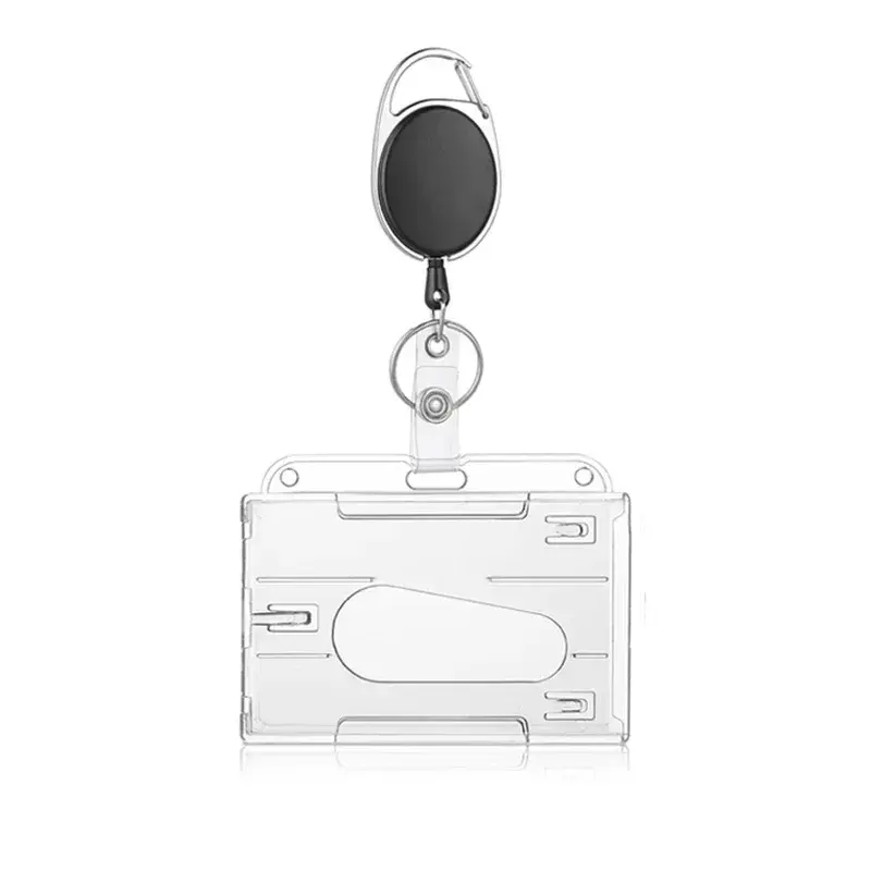 1pcs Retractable Badge Reel ID Card Lanyard Name Tag Metal Key Chain Ring Belt Clip Pull Keyring Id Badge Holder Badge Clip
