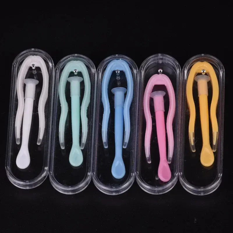 Silica Gel Contact Lenses Inserter Color Tweezers Suction Stick Eyes Care Tool Kit Contact Lens Case Clip Stick Tweezers Set Box