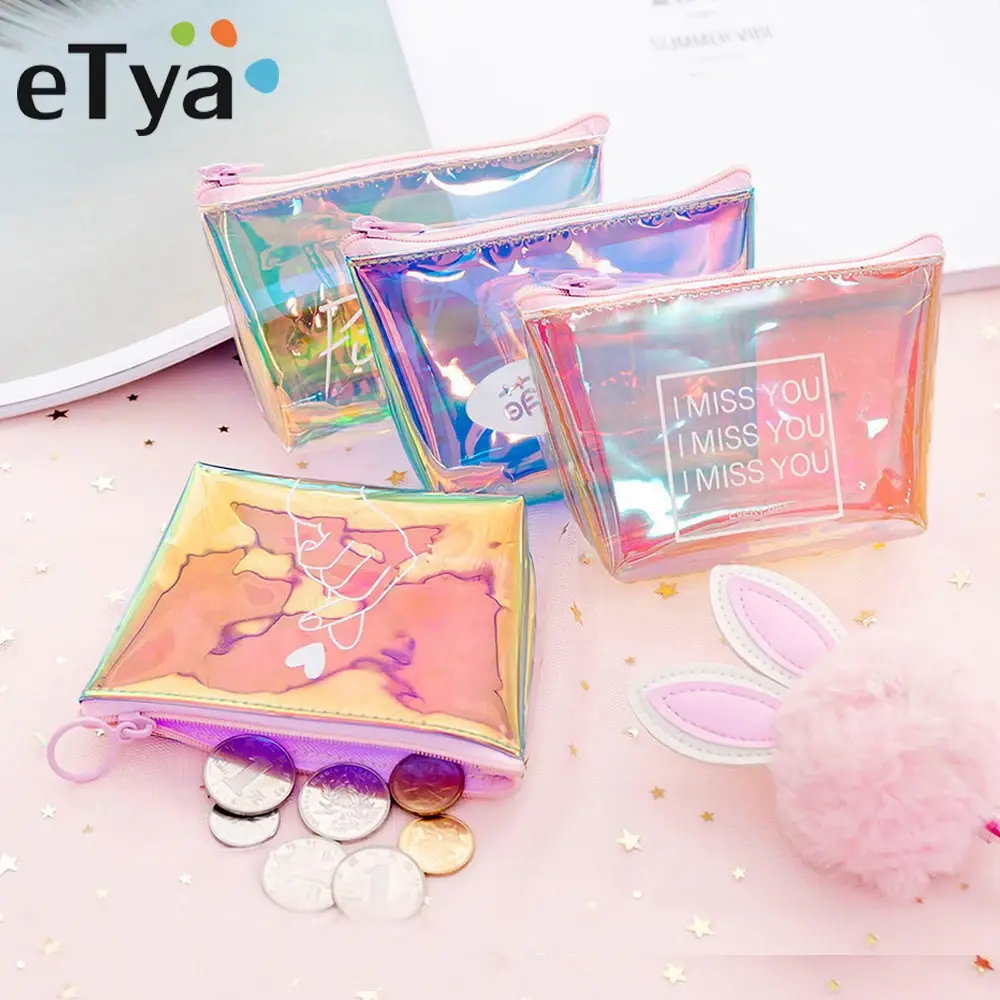 Transparent Coin Purse Women Small Wallet Female Change Purses Mini Children's Pocket Wallets Key Card Holder PVC Hand Bags