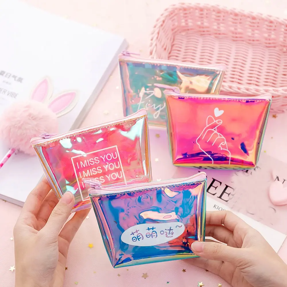 Transparent Coin Purse Women Small Wallet Female Change Purses Mini Children's Pocket Wallets Key Card Holder PVC Hand Bags